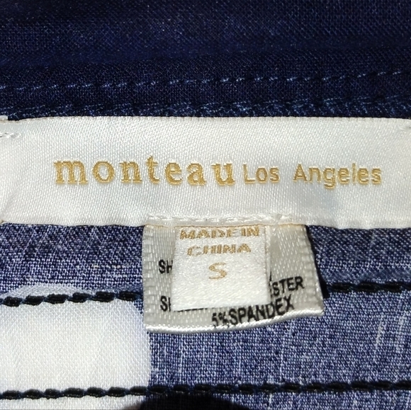 Monteau Los Angeles strap sharing top linen blend dress Size: S - Picture 3 of 5